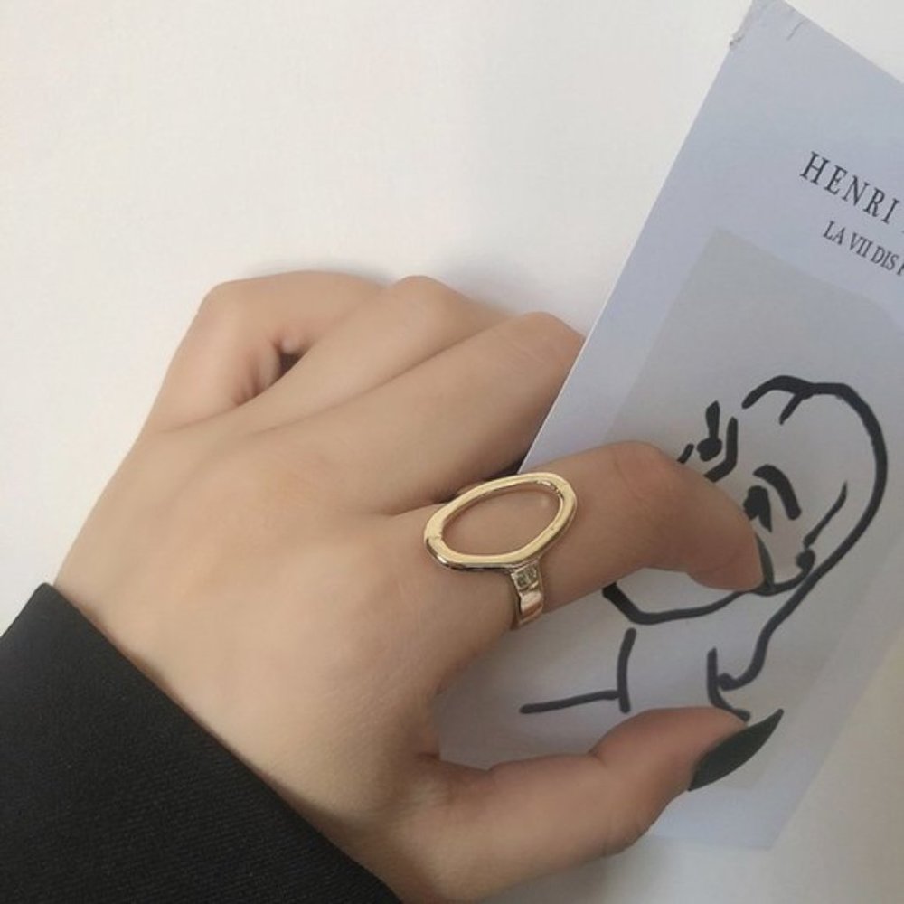 💕Last one Minimalist Oval Round Rings - Picture 4 of 7